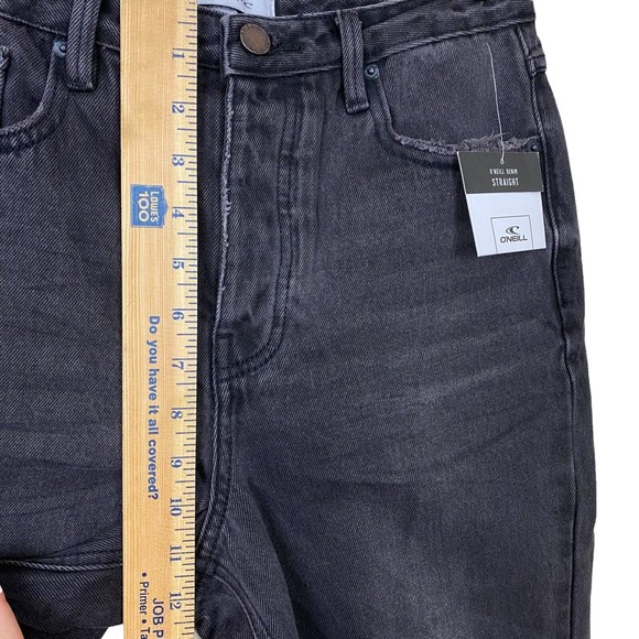 O’NEILL  jeans women’ High Rise denim gray/black Flayed Straight Crop Sz#28 NWT - Picture 4 of 12